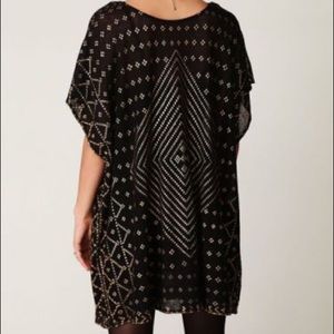 Free People New Romantics Gold and Black Tunic